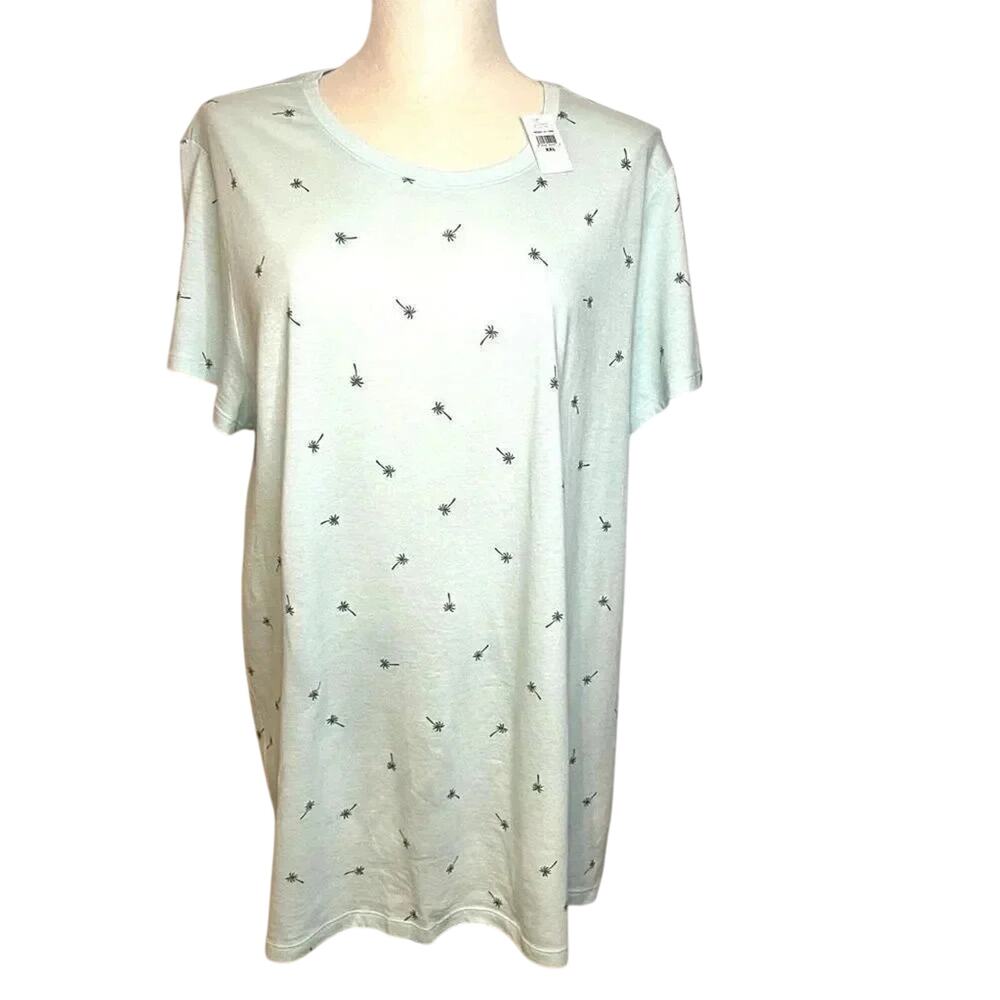 GAP Factory Favorite T pale green/Palm Tree T-shirt Size XXL